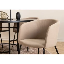 Copenhagen Rundt Spisebordssæt - Beige og Sort