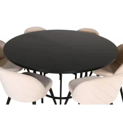 Copenhagen Rundt Spisebordssæt - Beige og Sort