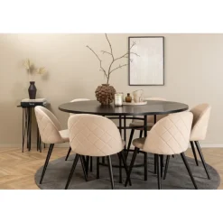 Copenhagen Rundt Spisebordssæt - Beige og Sort