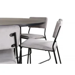 Copenhagen Rundt Spisebordssæt - Sort og Grå