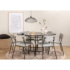 Copenhagen Rundt Spisebordssæt - Sort og Grå