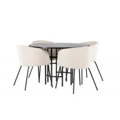 Copenhagen Rundt Spisebordssæt - Beige og Mocca