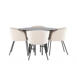 Copenhagen Rundt Spisebordssæt - Beige og Mocca