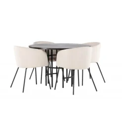 Copenhagen Rundt Spisebordssæt - Beige og Mocca