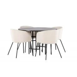 Copenhagen Rundt Spisebordssæt - Beige og Mocca