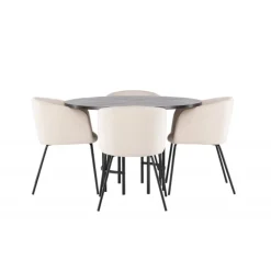 Copenhagen Rundt Spisebordssæt - Beige og Mocca