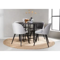 Copenhagen Rundt Spisebordssæt - Sort og Grå