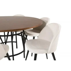 Copenhagen Rundt Spisebordssæt - Sort, Brun og Hvid