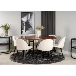 Copenhagen Rundt Spisebordssæt - Sort, Brun og Hvid