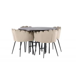 Copenhagen Rundt Spisebordssæt - Beige og Mocca