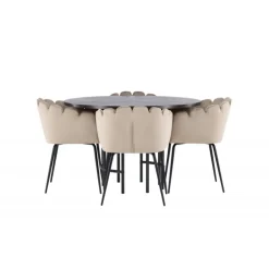 Copenhagen Rundt Spisebordssæt - Beige og Mocca