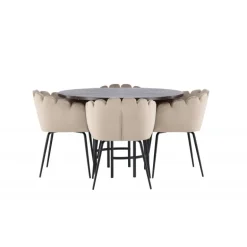 Copenhagen Rundt Spisebordssæt - Beige og Mocca