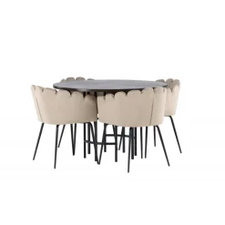 Copenhagen Rundt Spisebordssæt - Beige og Mocca