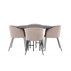 Copenhagen Rundt Spisebordssæt - Beige og Sort