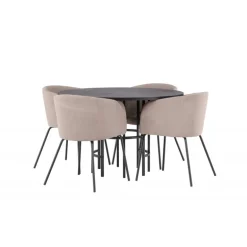 Copenhagen Rundt Spisebordssæt - Beige og Sort