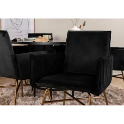 Copenhagen Rundt Spisebordssæt - Sort og Kobber