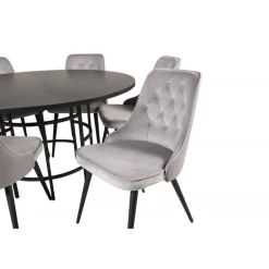 Copenhagen Rundt Spisebordssæt - Sort og Lysegrå