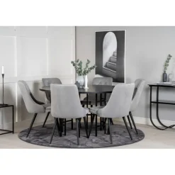 Copenhagen Rundt Spisebordssæt - Sort og Lysegrå