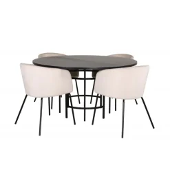 Copenhagen Rundt Spisebordssæt - Beige og Sort