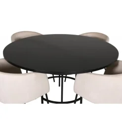 Copenhagen Rundt Spisebordssæt - Beige og Sort