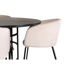 Copenhagen Rundt Spisebordssæt - Beige og Sort