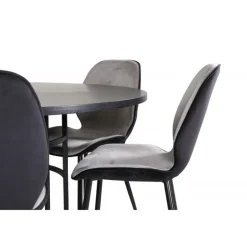 Copenhagen Rundt Spisebordssæt - Sort og Lysegrå