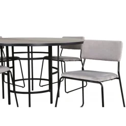 Copenhagen Rundt Spisebordssæt - Sort og Lysegrå