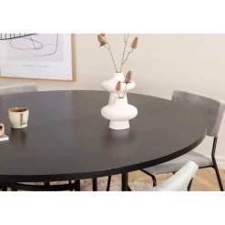 Copenhagen Rundt Spisebordssæt - Sort og Lysegrå