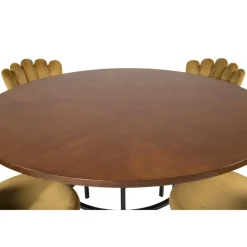 Copenhagen Rundt Spisebordssæt - Sort og Brun og Messing