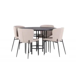 Copenhagen Rundt Spisebordssæt - Sort og Mørkegrå