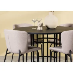 Copenhagen Rundt Spisebordssæt - Sort og Mørkegrå