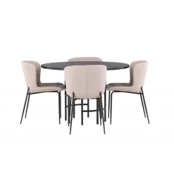 Copenhagen Rundt Spisebordssæt - Sort og Mørkegrå