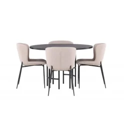 Copenhagen Rundt Spisebordssæt - Sort og Mørkegrå