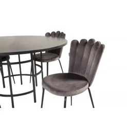 Copenhagen Rundt Spisebordssæt - Sort og Grå