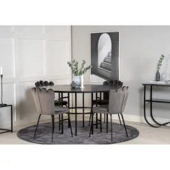 Copenhagen Rundt Spisebordssæt - Sort og Grå