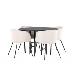 Copenhagen Rundt Spisestuesæt - Beige og Sort