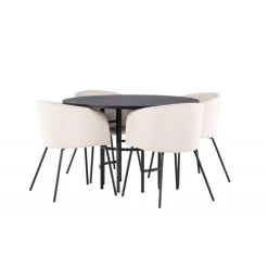 Copenhagen Rundt Spisestuesæt - Beige og Sort