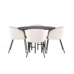 Copenhagen Rundt Spisestuesæt - Beige og Sort