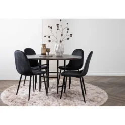 Copenhagen Rundt Spisestuesæt - Sort og Mocca