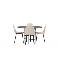 Copenhagen Rundt Spisestuesæt - Beige og Sort