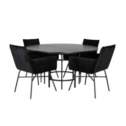 Copenhagen Rundt Spisestuesæt - Sort