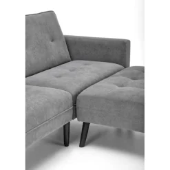 CORNELIUS sammenklappelig sofa med ottoman, - Grå