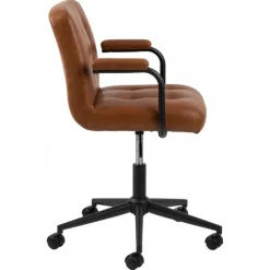Cosmo skrivebordsstol brun læderlook