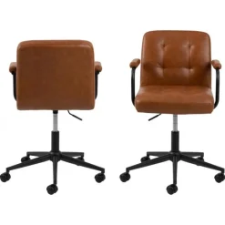 Cosmo skrivebordsstol brun læderlook