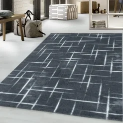 Costa Kortluvet tæppe Stribet - Grå