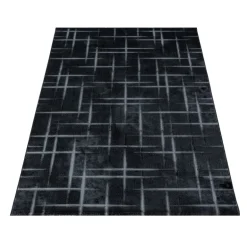 Costa Kortluvet tæppe Stribet - Sort