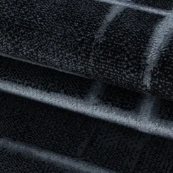 Costa Kortluvet tæppe Stribet - Sort