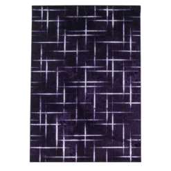 Costa Kortluvet tæppe Stribet - Lilla