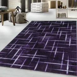 Costa Kortluvet tæppe Stribet - Lilla