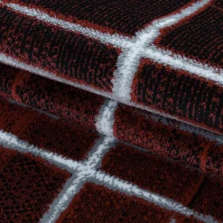 Costa Kortluvet tæppe Stribet - Rød